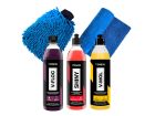 Kit Limpeza Carro V-Floc V-Mol Toalha Microfibra Luva Shiny Pneu 500mL